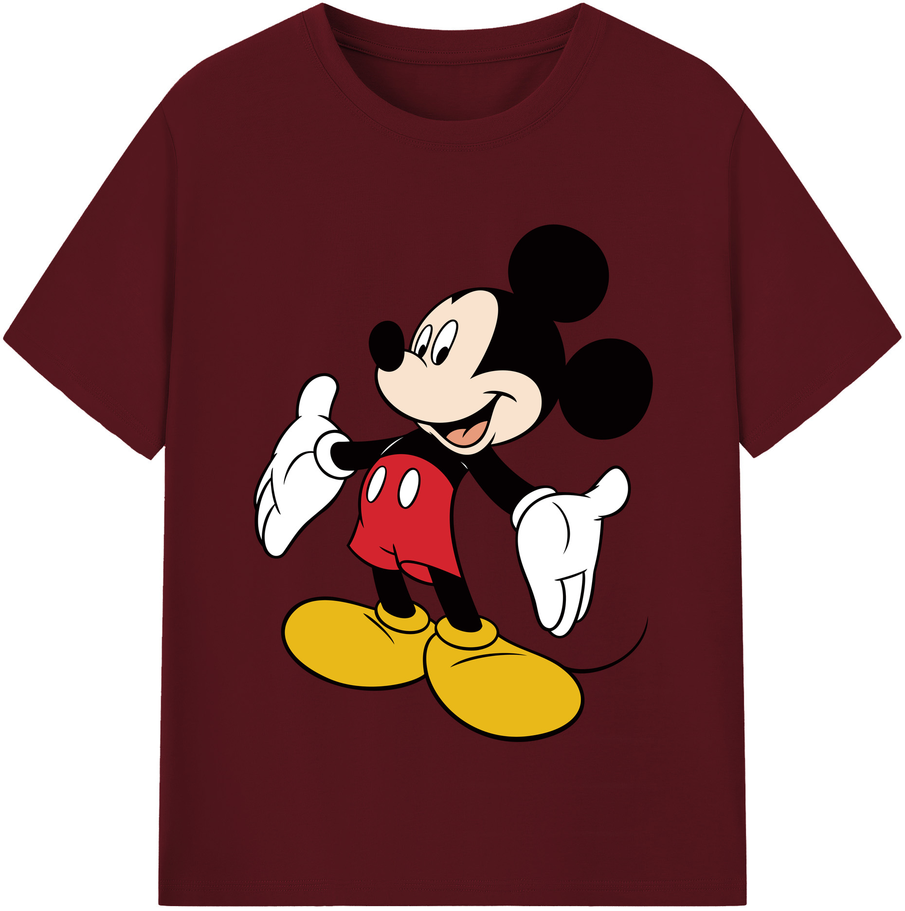 （画像用） ミッキーマウス Mickey Mouse 綿100％半袖Tシャツ（フロントプリント）